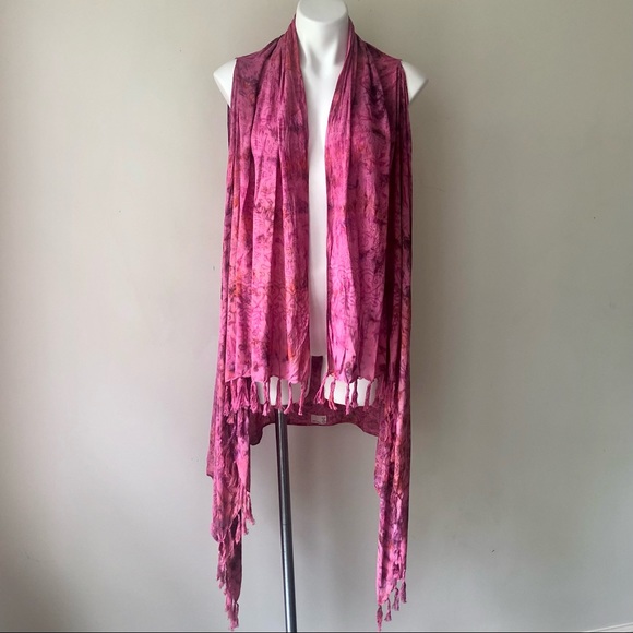 🌼 UO Urban Renewal Floral Batik Fringed Open Front Kimono Top OS - Picture 4 of 7